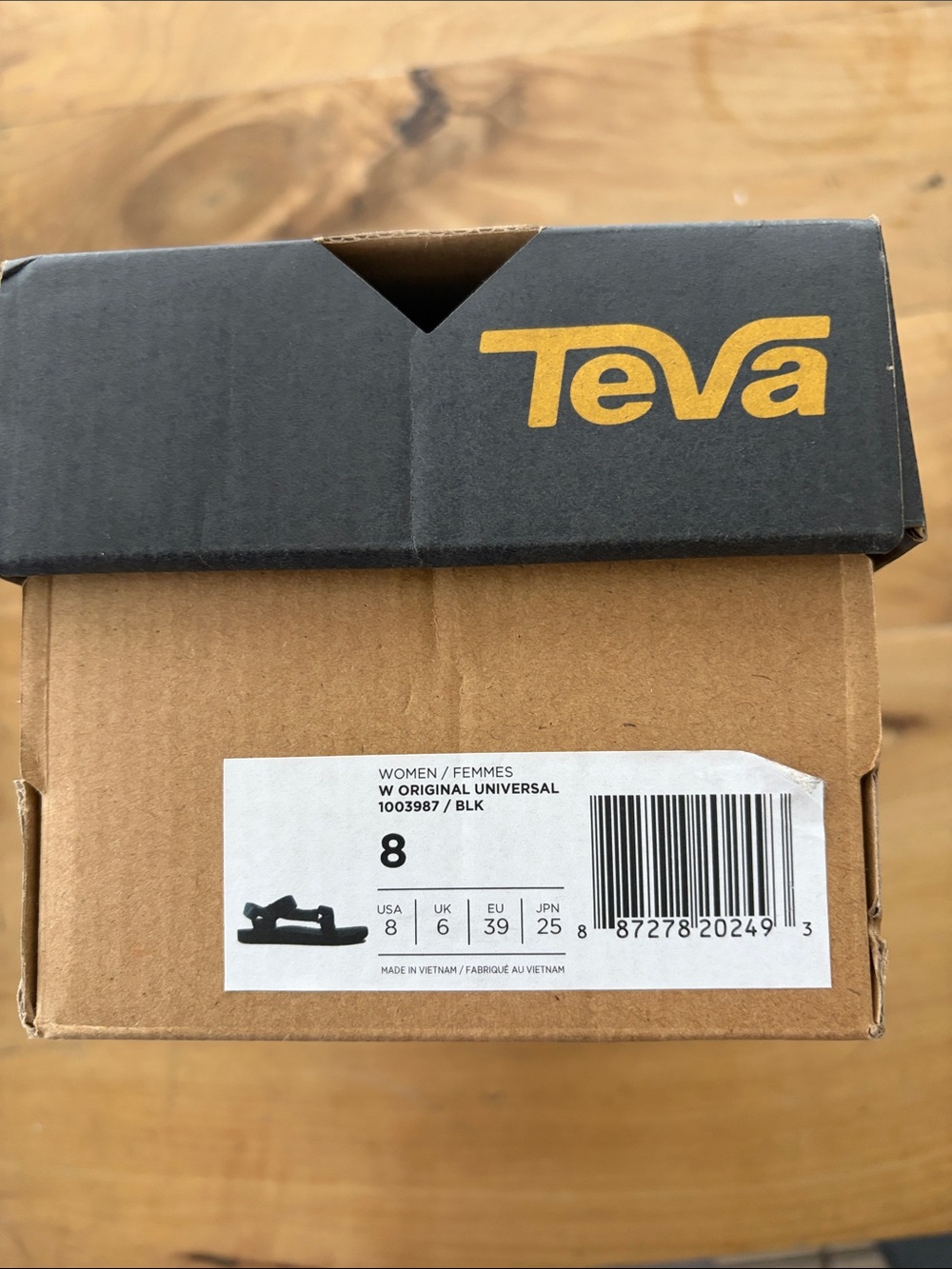 Teva Women's Original Universal Sandals - navy blue and Yellow with sun and moon